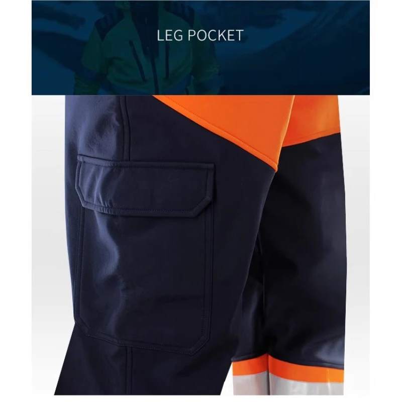 Светоотражающая мужская рабочая одежда утепленная водонепроницаемая с