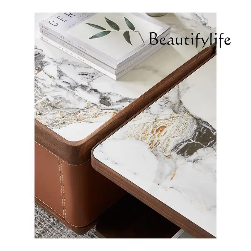 Итальянский минималистичный журнальный столик из черного ореха