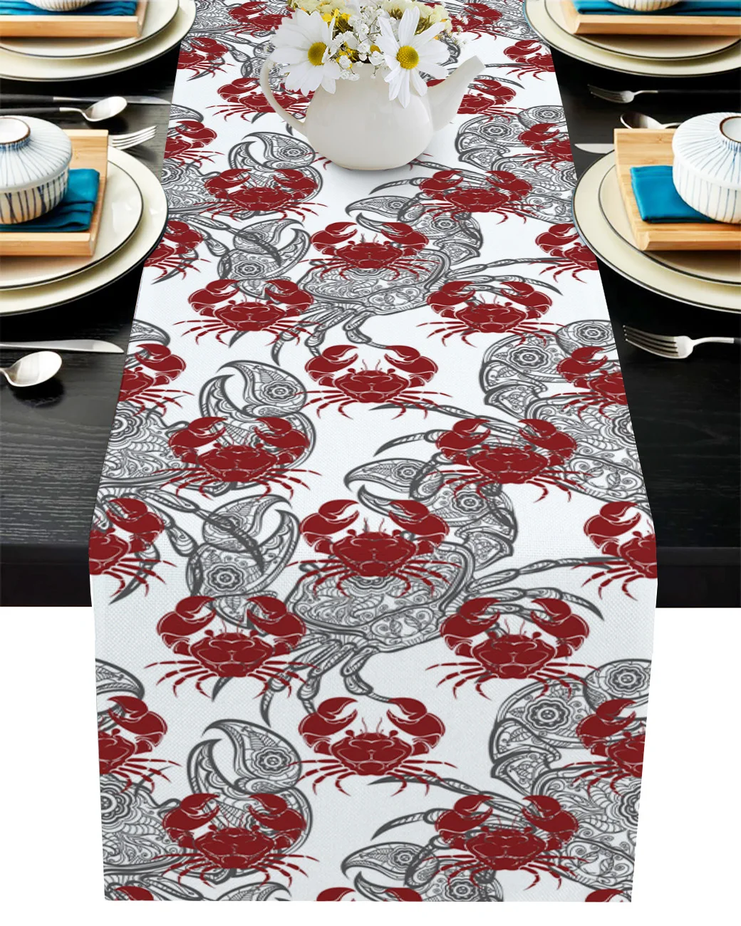 

Crab Gourmet Illustration Wedding Table Decoration Coffee Table Decor Dinner Table Decoration Table Runner Luxury