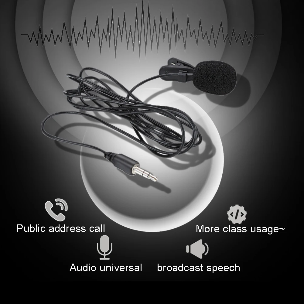 

Single Microphone Clip-on Lapel Lavalier Microphone 3.5mm Jack For Smart Phone Recording PC Portable Microphones Audio Video