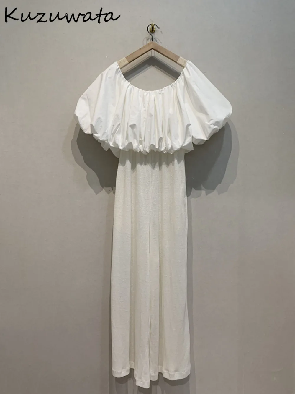 Женский комбинезон с вырезом-лодочкой Kuzuwata Свободный пышными рукавами и
