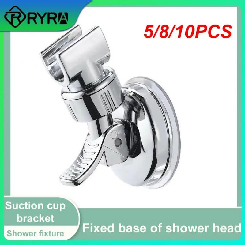 

5/8/10PCS Universal Suction Cup Holder Wall Mount Bracket Chrome Plating Hand Shower Holder 360 Rotation Bathroom Accessories