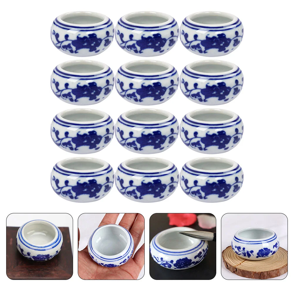 

Ink Dish Calligraphy Chinese Tray Porcelain Brush Ceramicholder Plate Sumi Painting Accessorysauce Washer Ceramics Watercolor