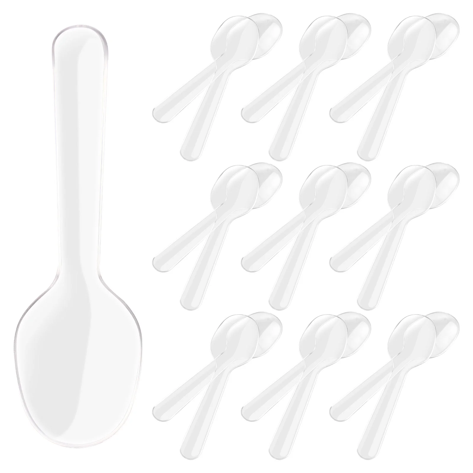200 шт. пластиковые ложки одноразовые прозрачные легкие для торта мороженого