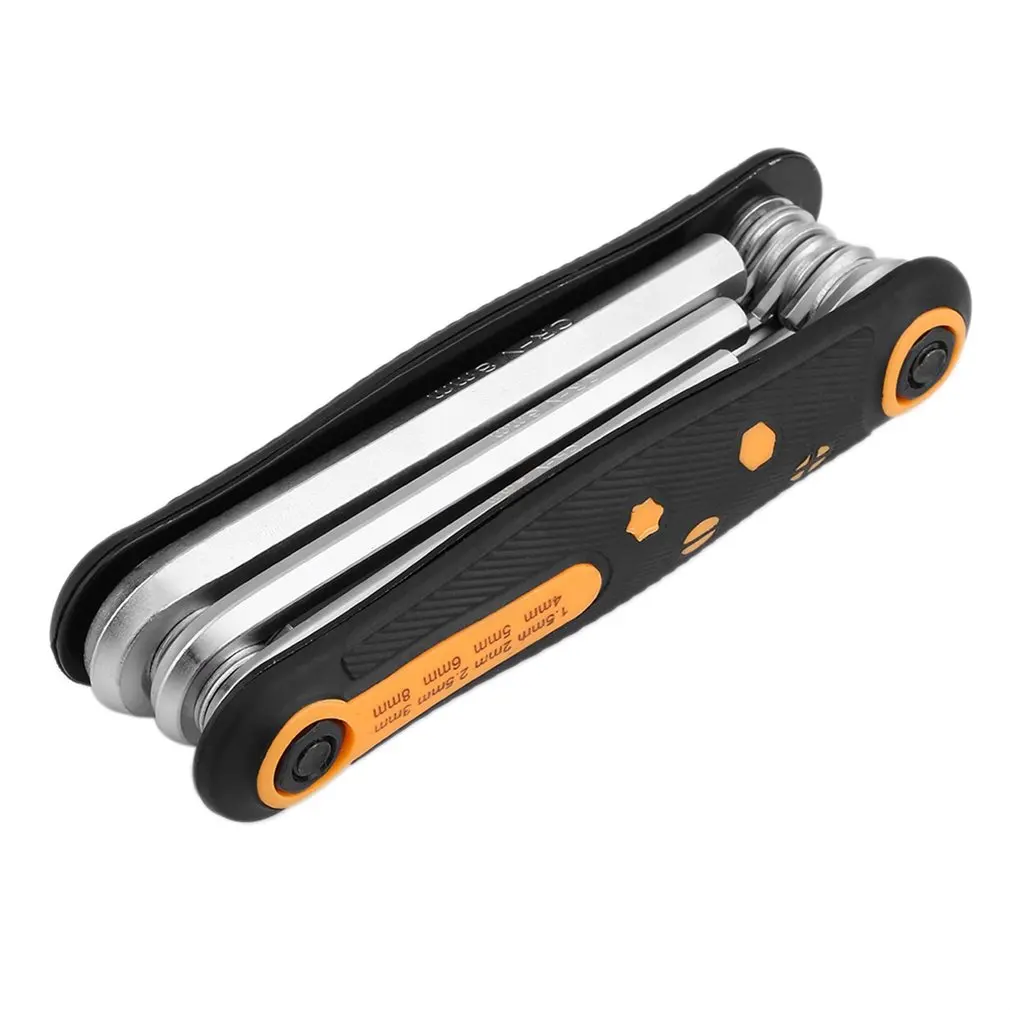 

Portable 8 in 1 CR-V Folding Hex-Key Wrench Hexagon Key Wrench Set 1.5mm,2mm, 2.5mm, 3mm, 4mm, 5mm, 6mm, 8mm
