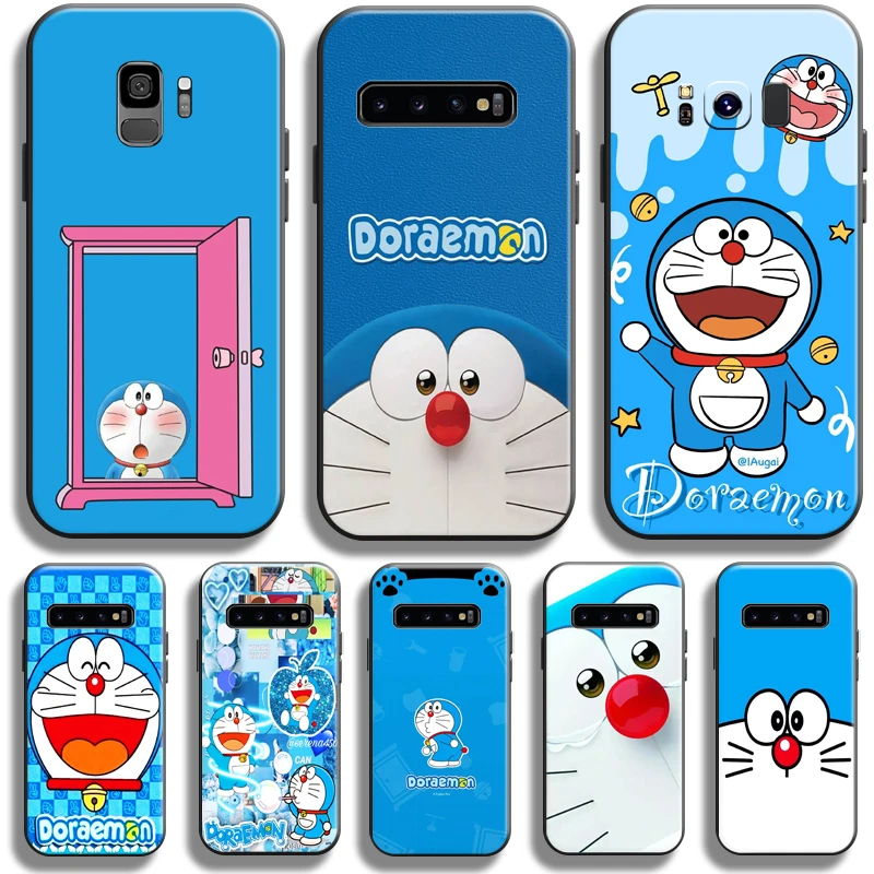 

Doraemon For Samsung Galaxy S10 S9 S8 Plus S10 5G S10 Lite S10E Phone Case Black Liquid Silicon Funda Back TPU Silicone Cover