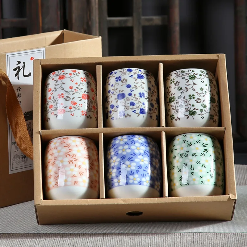 

Китайский керамический чайный набор, ретро фарфоровая чашка, одиночная чашка, Античная Сине-белая Личная чашка, бокал для вина