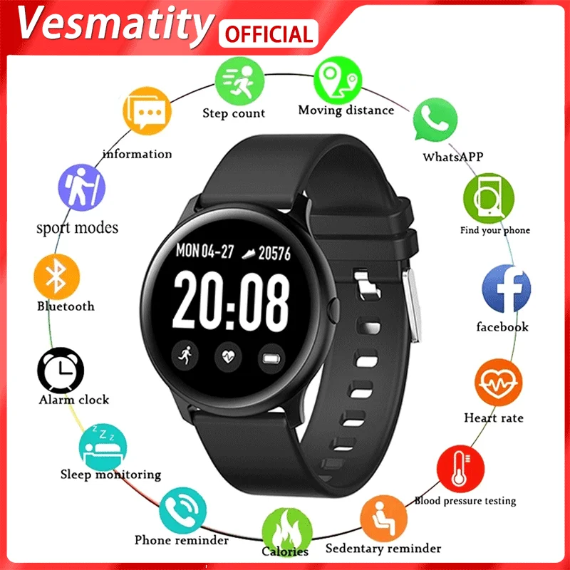 

Sports Bracelet KW19 Smart Watch Women's Men's Watches Heart Rate Monitor Fitness Tracker Electronic Clock Smartwatch