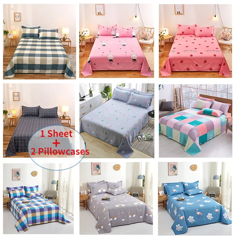 3PCS/Set Bed Sheets Pillowcase Sheet Set  Bed Cover Fitted Sheets for Bed Thick Breathable Bedroom Comfortable Brushed Sheets images - 6