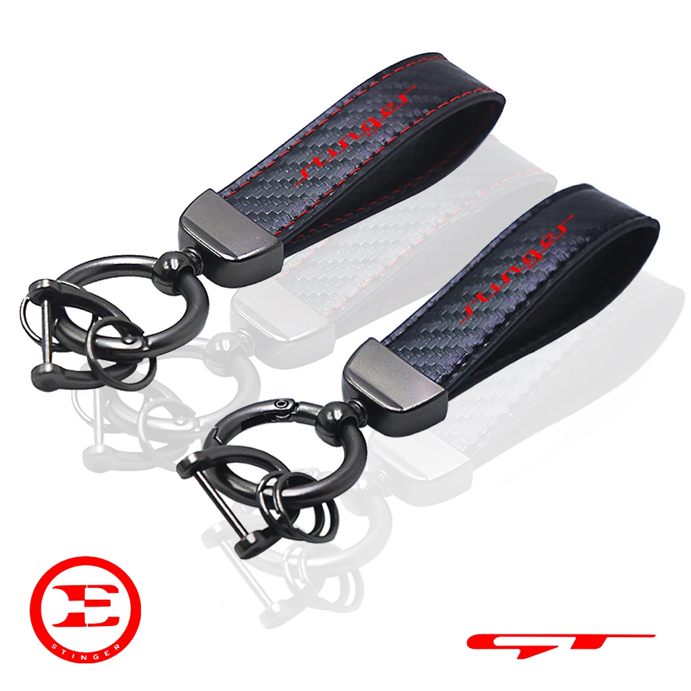 

for kia stinger gt hatchback car Key chain Rings carbon fiber keychain Car Accessories
