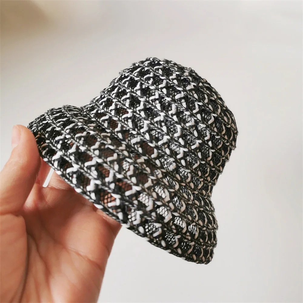 Hollow Pattern Clock Hat for Children Toys DIY Cute Miniature Dollhouse Rag Doll Hat Decoration Accessories