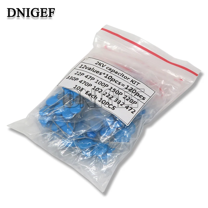 

2KV Ceramic Capacitor KIT 120PCS/Set 12value*10PCS 2KV 22P 47P 100P 150P 220P 330P 470P 102 222 332 472 103