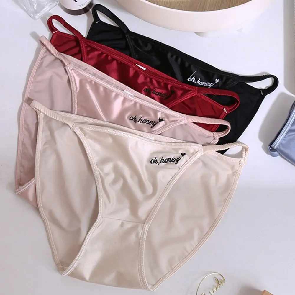 

1Pc Women Stain Panties Letter Print Underwear Thin Strap Panties Hot Lingerie Perspective Thong Female Intimates Accessories