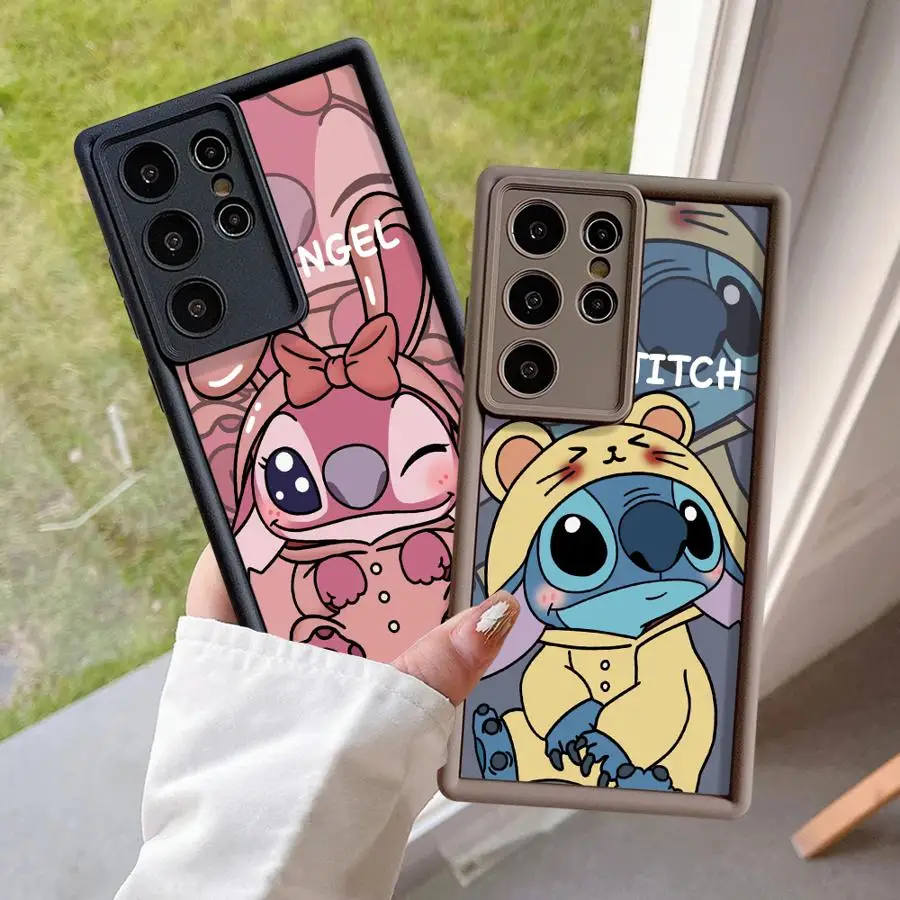 Чехол для телефона Samsung Galaxy S24 Ultra S23 FE S25 Plus S21 S20 S22 S23+ 5G Soft Cover Funda Capa Disney Cartoon Stitch Anqi