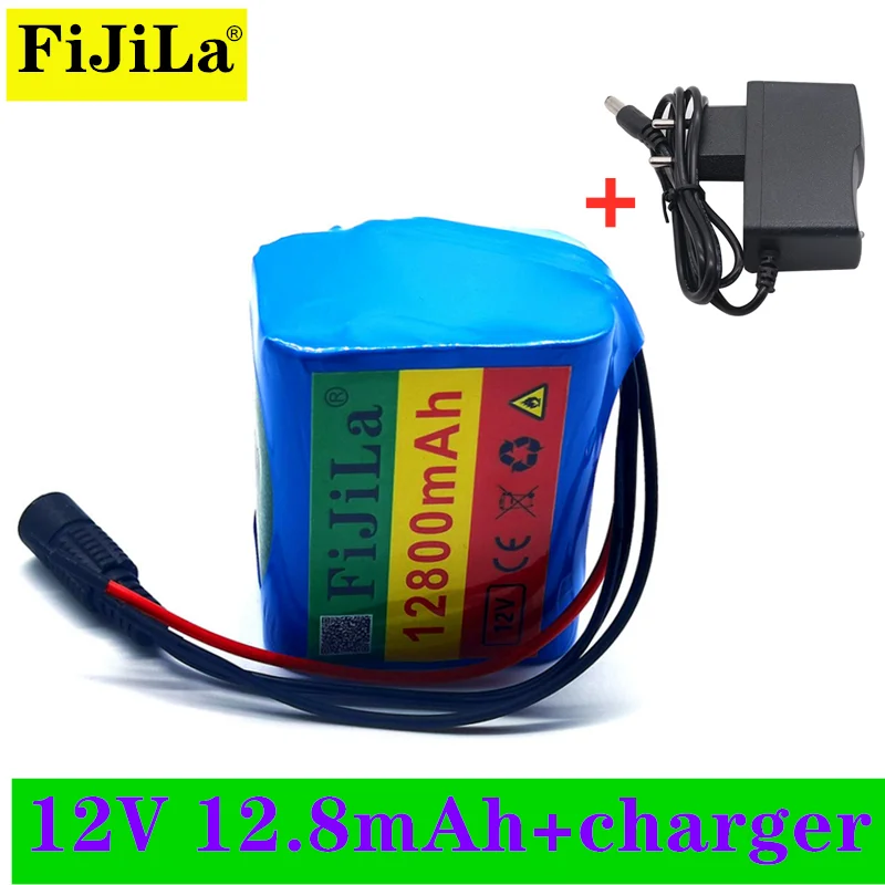 

100% New Original 12V12.8Ah 12800mAh 18650 Rechargeable Batteries 12V With BMS Lithium Battery Protection Plate + 12.6V Charger