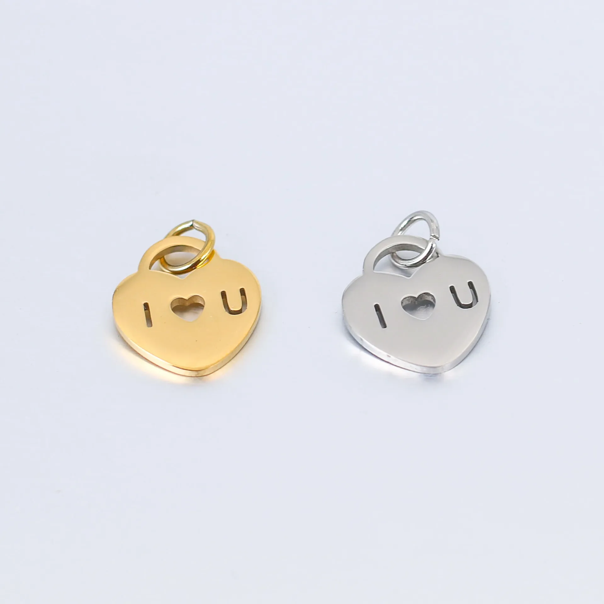 

I Love You Pendant Love Lock Stainless Steel Jewelry DIY Pendant Necklace