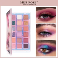 miss rose 18 colors aqua pearl glitter matte eyeshadow fashionista professional makeup eyeshadow palette easy to apply