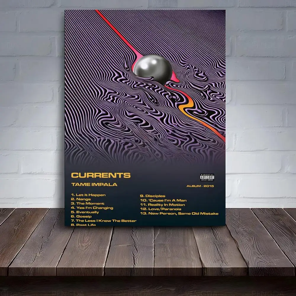 Фото Постер T-tame I-impala Currents, художественный постер для ПК, HD-холст, бумага для печати высокого качества, настенное искусство для гостиной и дома №3