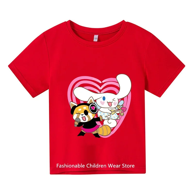 Новинка 2024 Детская футболка из чистого хлопка с короткими рукавами кавайная