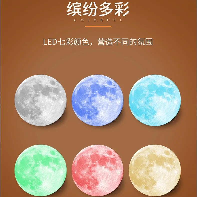 

NEW 2022.Moon Bluetooth Audio 5.0 Dream Starry Sky with Bracket Remote Control Colorful Moon Light Color 3D Moon Speaker