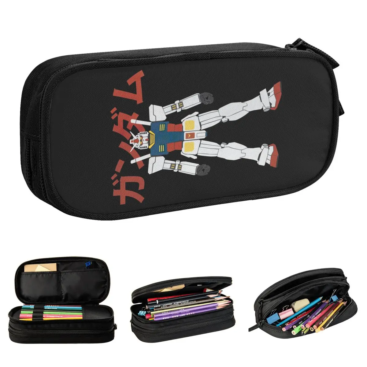 

New Mazinger Z Gundam RX-78-2 Pencil Cases Pencilcases Pen Holder for Girls Boys Large Storage Bag School Supplies Stationery