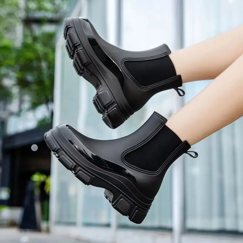 2024 новые женские четырехсезонные непромокаемые туфли на плоской подошве с