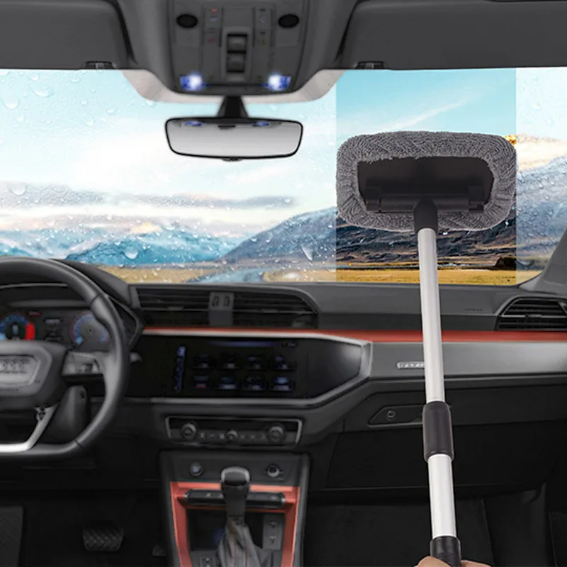 

Car Window Cleaning Brush Car Windshield Clean Microfiber Glass Cleaner Brush Multi-functional Telescopic Rod Auto Accessories