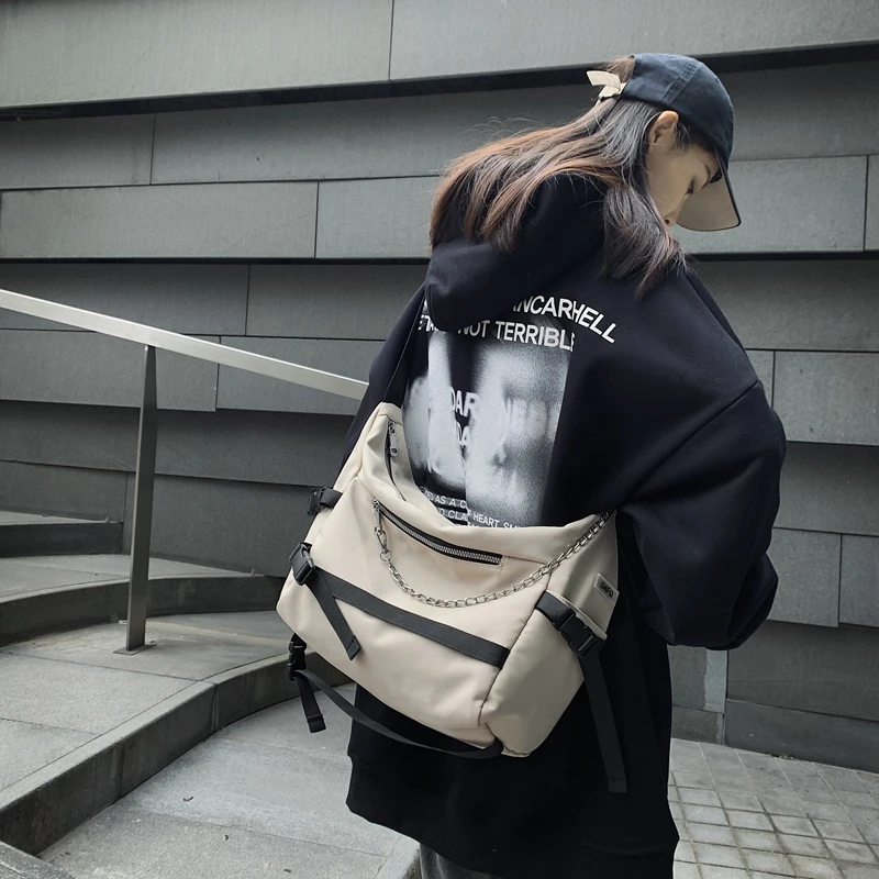 Women's School Messenger Bags for Women Large Capacity Casual Nylon Shoulder Bag Simple Couple Handbag Female Crossbody Sac New