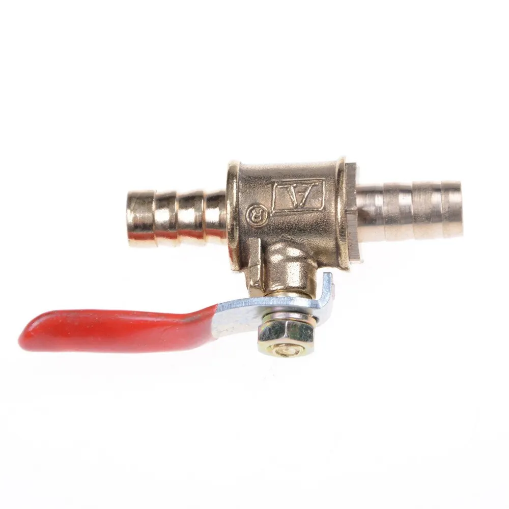 

1/4 Fuel Line Shutoff Ball Valve Pipe Fittings Hose Barb 6mm-10mm Hose Barb Inline Brass Water Oil Air Gas