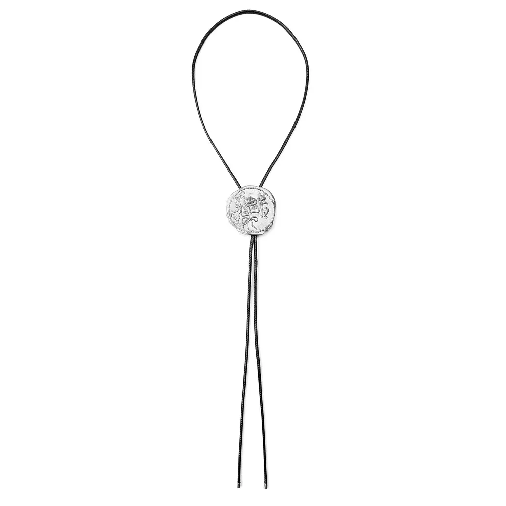 Металлическое круглое ожерелье с розой