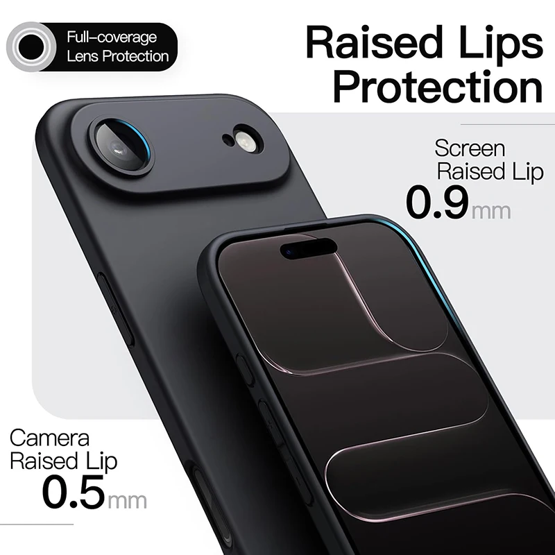 Фото Роскошный матовый силиконовый чехол для iPhone 17 Air Pro Max, ультратонкий, мягкий, с полной защитой камеры и объектива для iPhone 17 Pro Max №3
