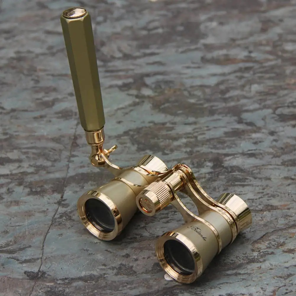 

Opera Glasses Binoculars Metal Body With Chain/handle Design Optical Retro Lens Women Theater Girls Gift Telescope Z7o3