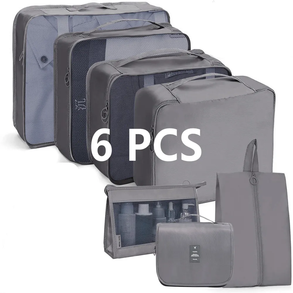 

Waterproof Cube Capacity Bag Men's Clothes Large Travel Packing Piece Thickened Bag Set Storage Fashion Weekend Sorting 6/1