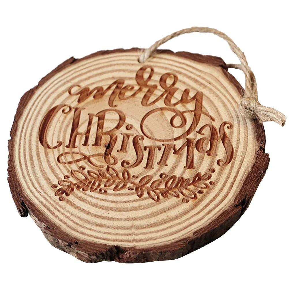 

Christmas Pendant Xmas Tree Ornaments Party Hanging Decoration Wooden Slice Hanging Decor
