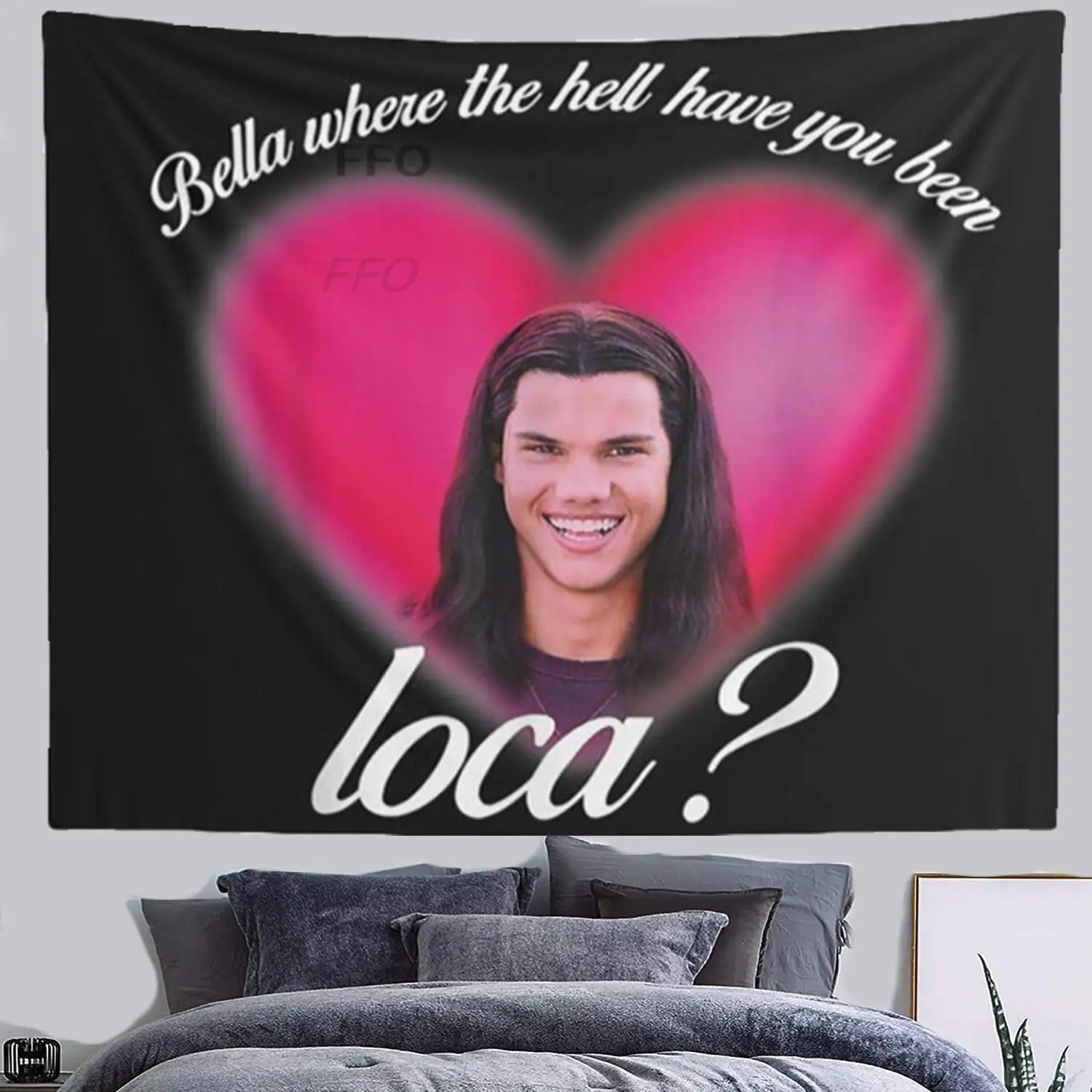 

FFO Love Pink Bella Where the Hell Have You Been Loca Tapestry Funny Meme Tapestries College Room Wall Hanging Hostel Dorm Party