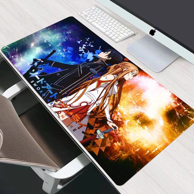 

Sword Art Online Sao XXL Anime Mouse Pad Gamer Large Rubber Durable Locking Edge Gaming MousePad Laptop Desk Mat Keyboard Pad