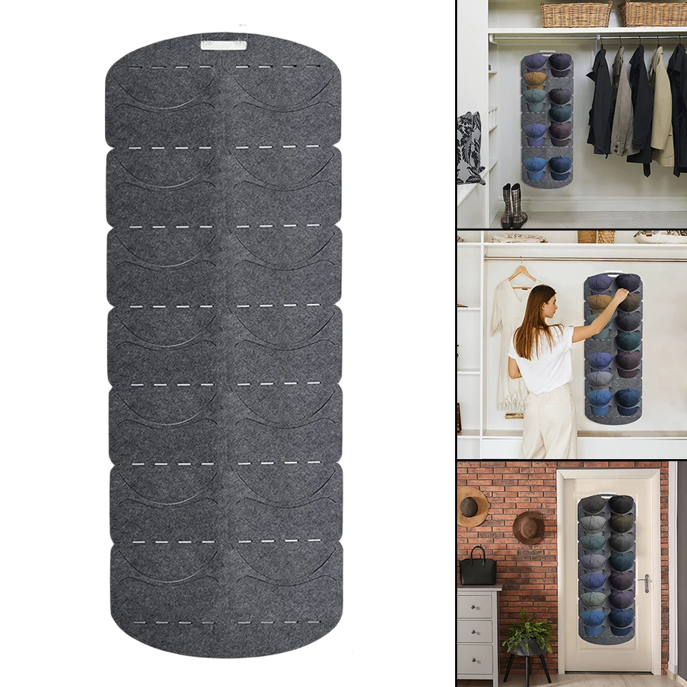 

130cm Felt Baseball Cap Display Rack Non-woven Hanging Hat Storage Bag Foldable For Bedroom Closet Organizer Multifunctioanal