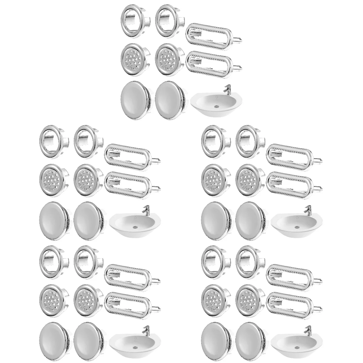 

40 Pcs Practical Kitchen Universal Useful Bathroom Overflow Drain Sink Covers Overflow Drain Covers Sink Hole Covers