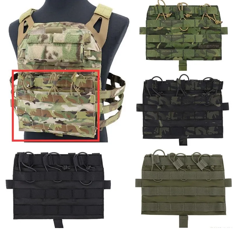 

MC BK CB RG Molle M4 TRIPLE MAG Pouch Bag Camouflage for Tactical AVS JPC2.0 Vest Front Panel for Airsoft Hunting