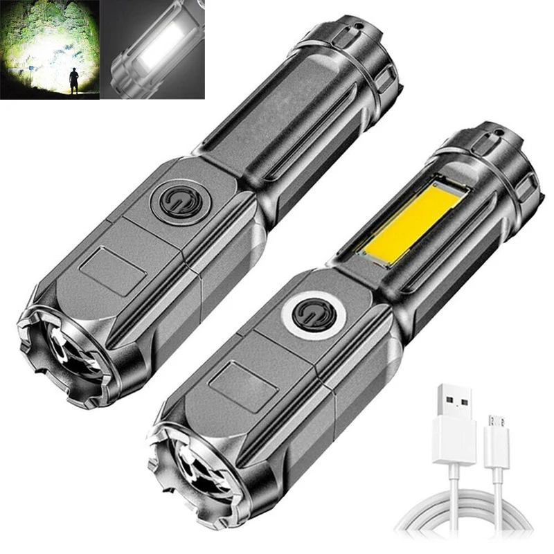 

Телескопический светодиодный фонарик с зарядкой по USB, 100 м