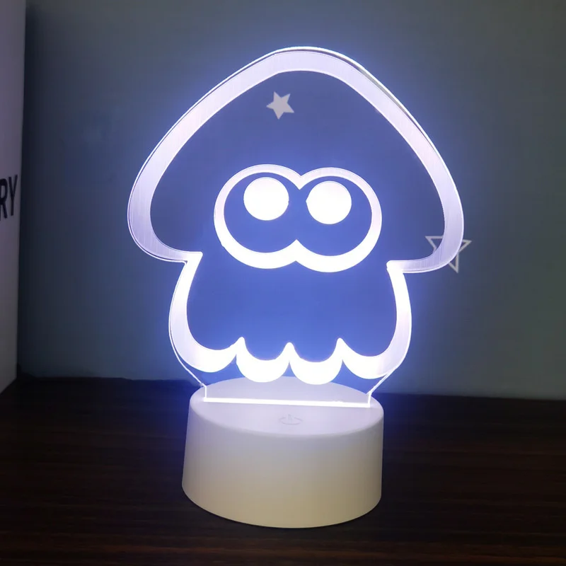 Splatoons 3 фигурка игры ночник мультяшный кальмар 3D светодиодные лампы кавайная