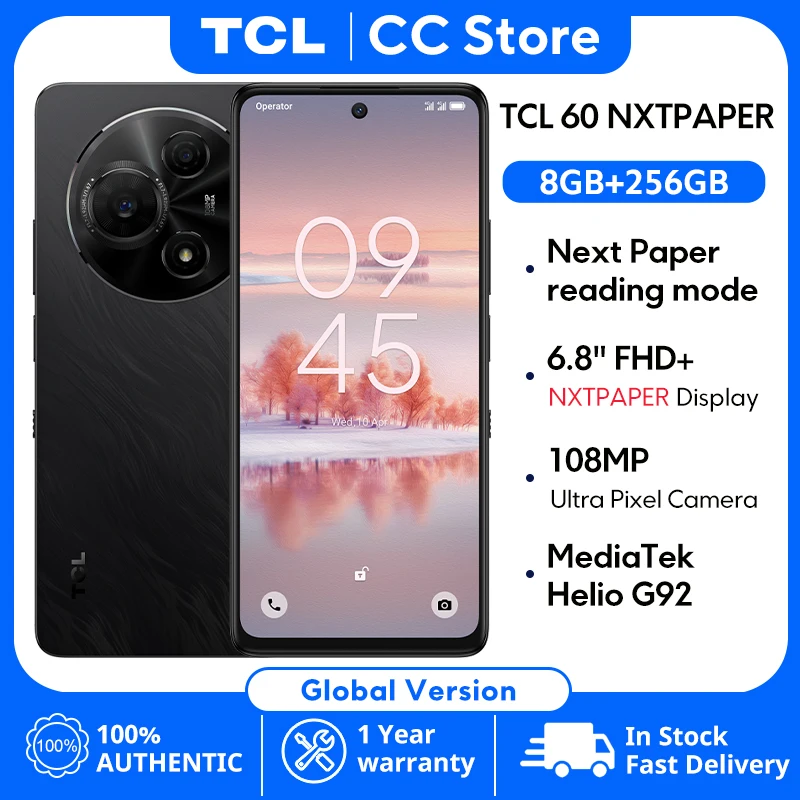 Фото Смартфон TCL 60 NXTPAPER с дисплеем, имитирующим бумагу, 6,8'' FHD+, 5200 мАч, 108 МП камера, восьмиядерный процессор, для любителей книг. №1