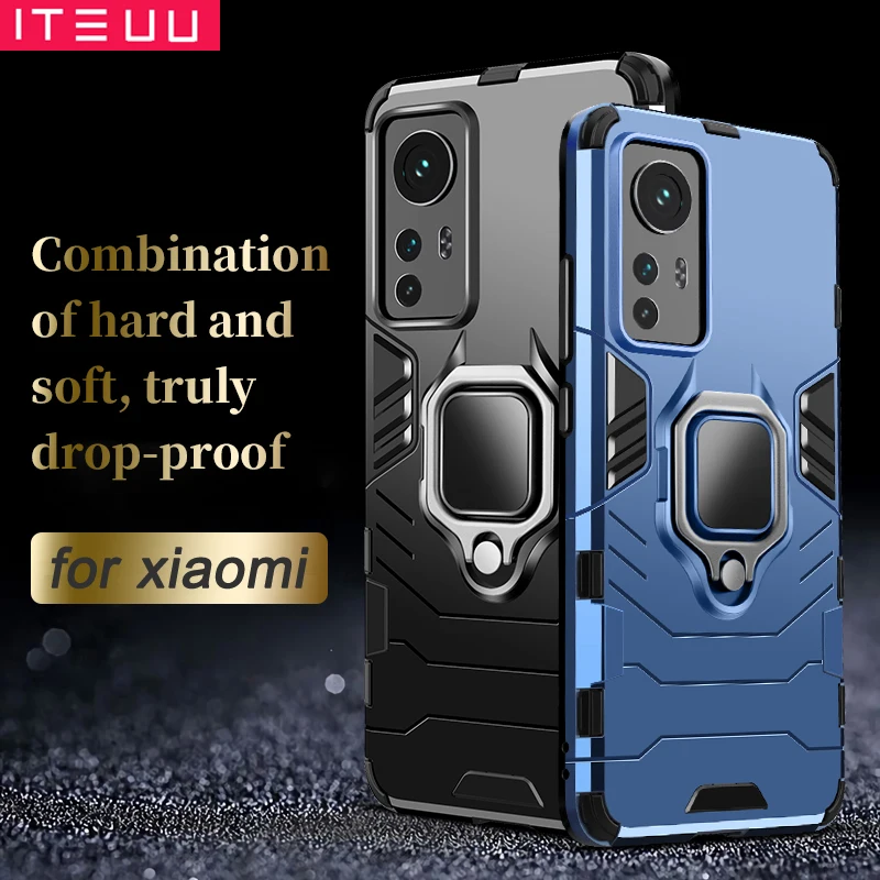 

Противоударный ударопрочный чехол-подставка для Xiaomi 12 Pro 12X 11 Ultra Lite 10 9, поддержка автомобильного крепления, кольцо на палец, откидная подста...