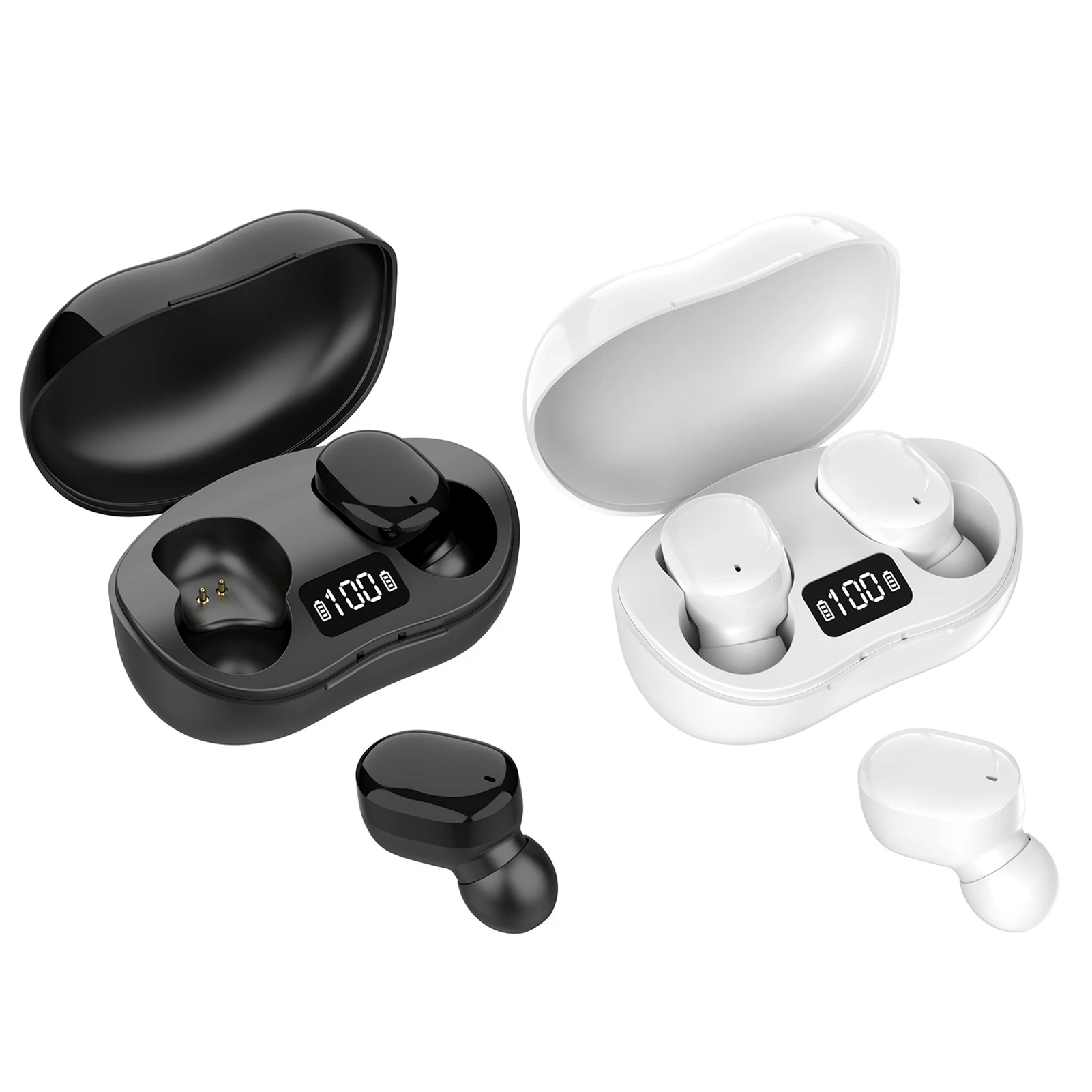 

Wireless Earbud Headphones Wireless Charging Case Sweat Proof Headset With Built-in Mic