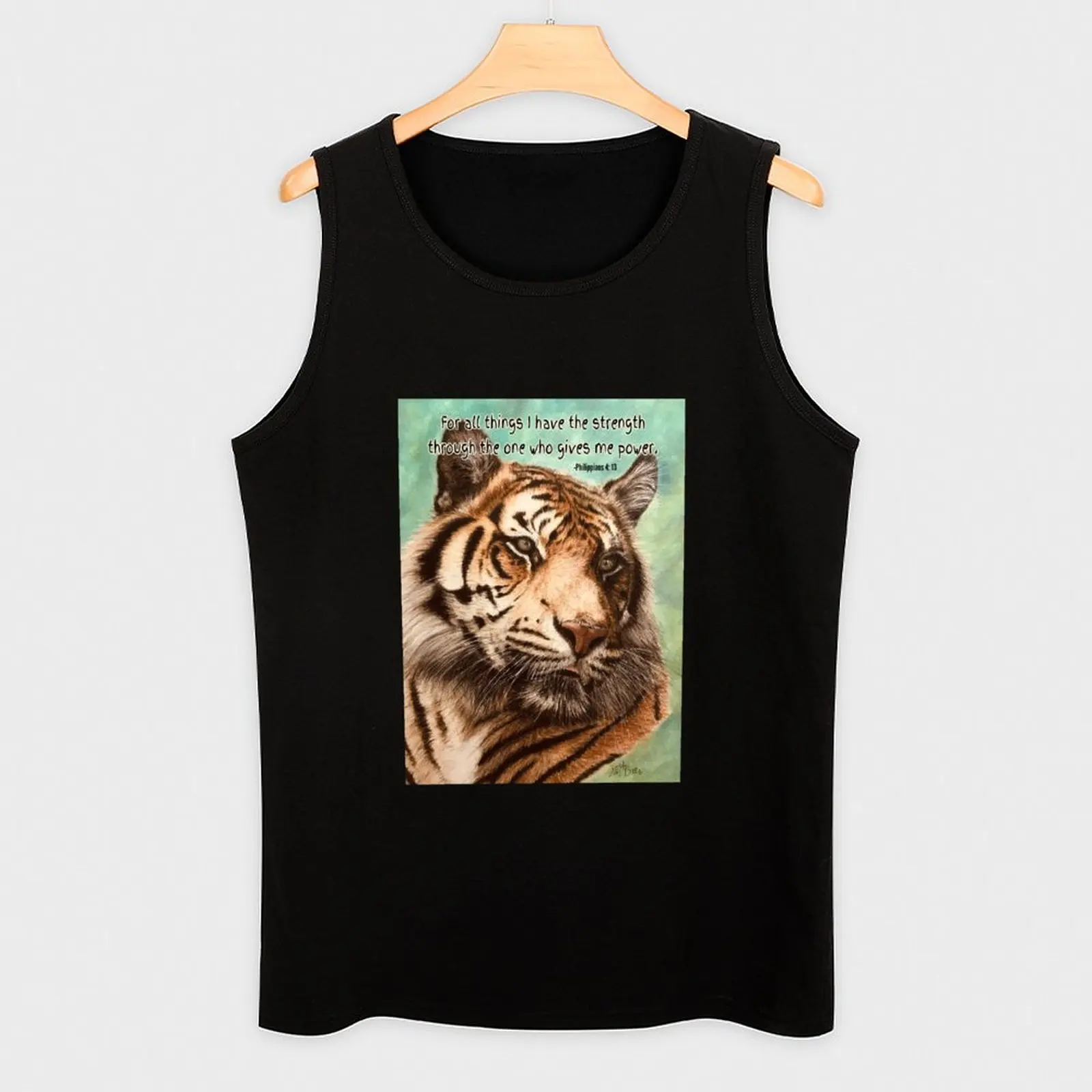 Будь сильным как тигр Филиппийцам 4:13 Майка футболки мужские Мужская спортивная