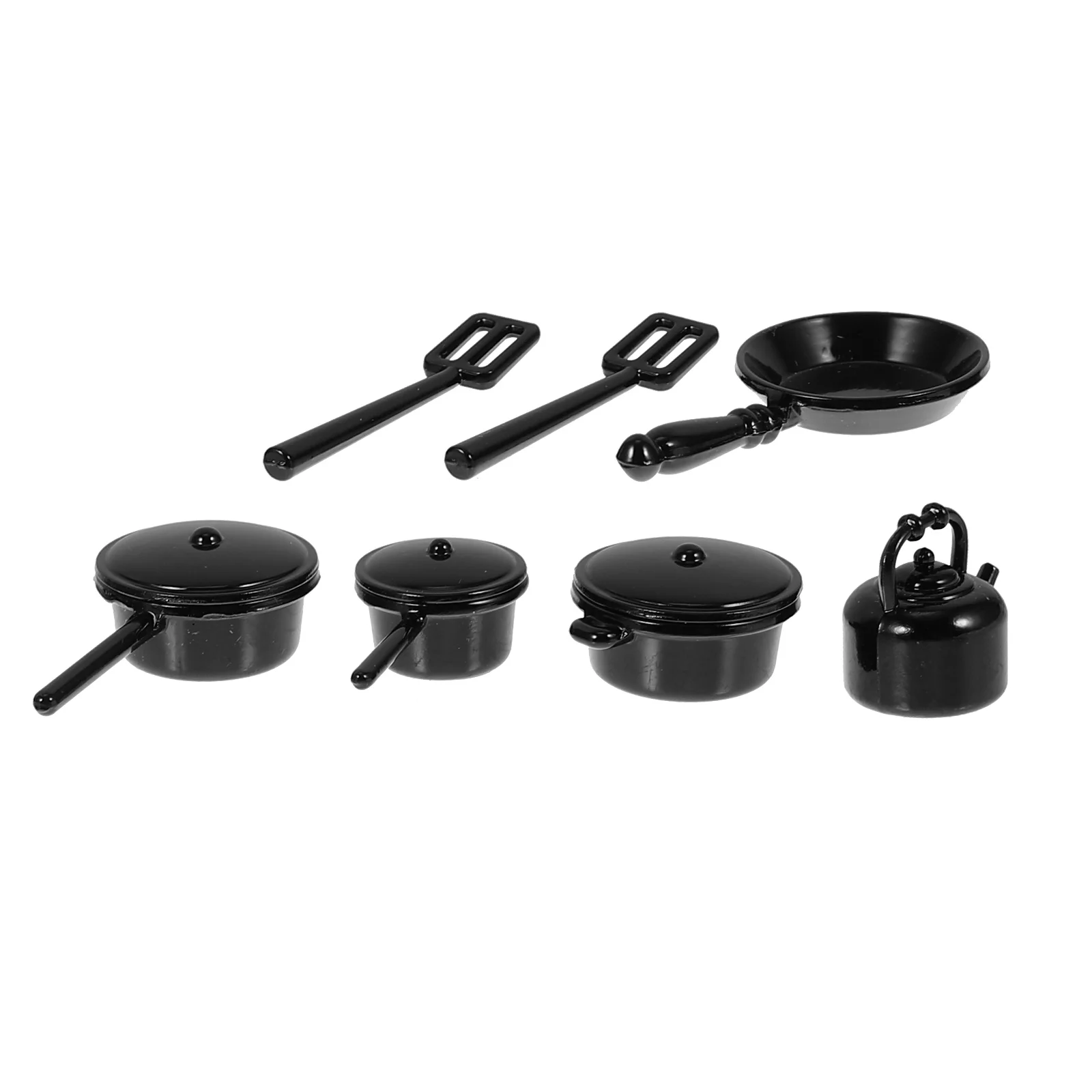 

Kitchen Dollhouse Accessories Cookware Play Miniature Mini Pretend Cooking Utensils Playset Pots Doll House Pans Set Stovetop