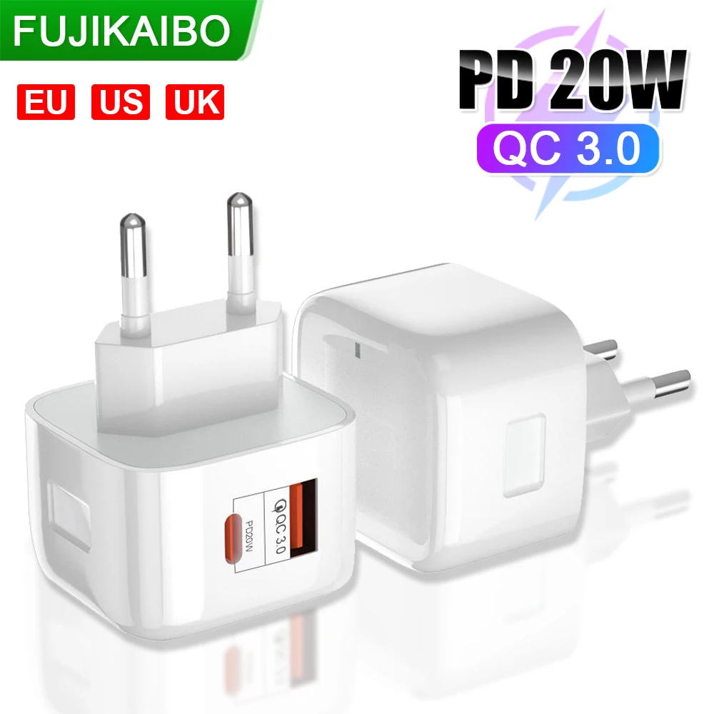 

Fast Charger 20W PD & USB 2 Ports Charging Heads For iPhone 14 Pro Max 12 iPad Xiaomi 13 QC 3.0 USB Type C Mobile Phone Charger