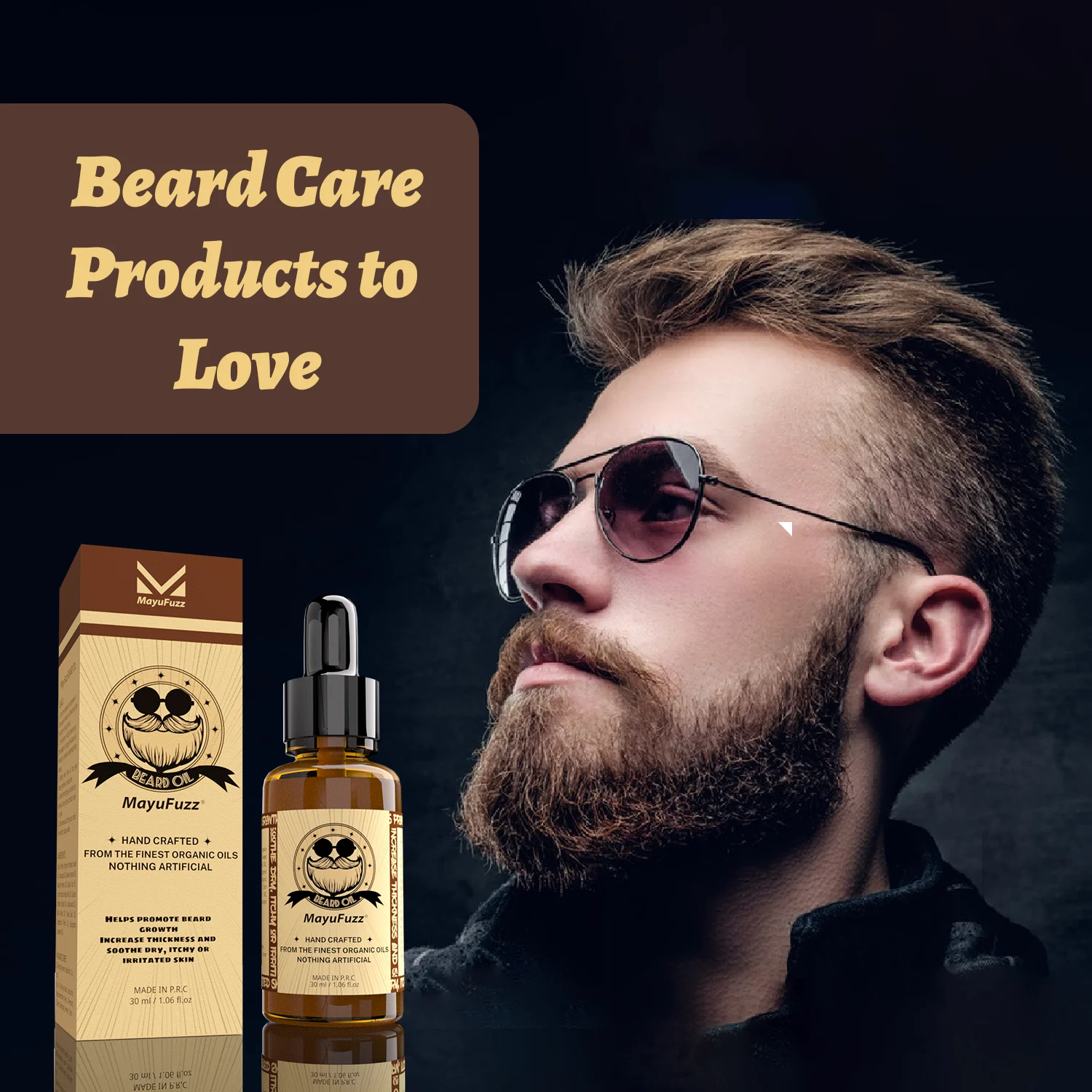 

MayuFuzz Beard Growth Essential Oil Beard Conditioner Thicker Full Attractive Strengthens Mustaches Men Beards Hair Growth Oils