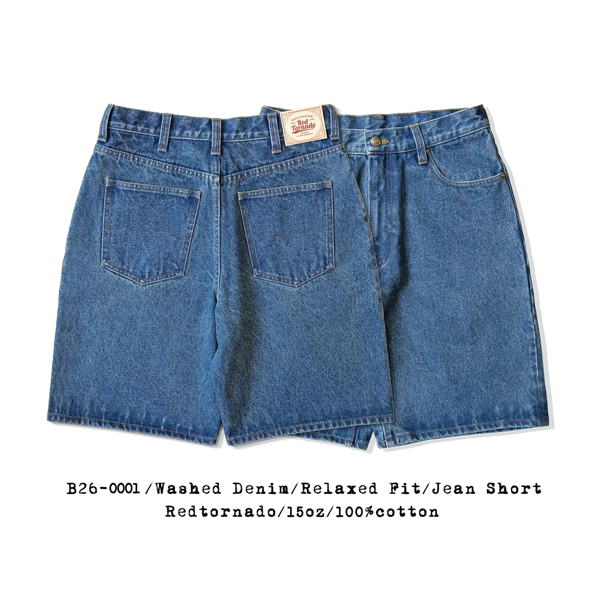 Красные повседневные джинсовые шорты Tornado свободные прямые винтажные рабочие