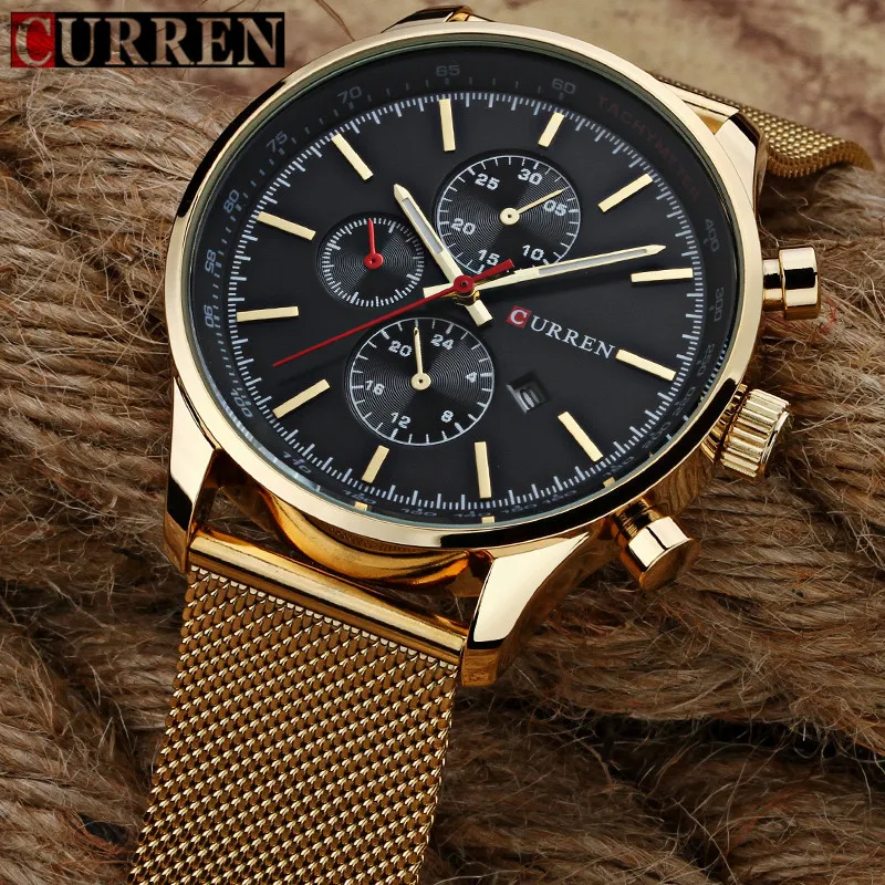 

Luxury Fashion Men's Watches Steel Quartz Watch Top Brand CURREN Quartz Movement Wristwatch Calendar Clock Relogio Masculino